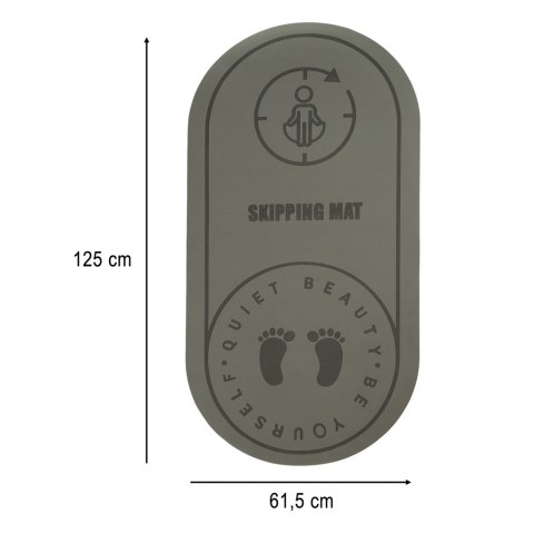 Mata do ćwiczeń jogi skakania na skakance wygłuszająca antypoślizgowa 125x61.5x0,6 cm szara Mata do ćwiczeń jogi skakania na skakance wygłuszająca antypoślizgowa 125x61.5x0,6 cm szara