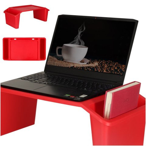 Stolik pod laptopa z organizerem czerwony Stolik pod laptopa z organizerem czerwony