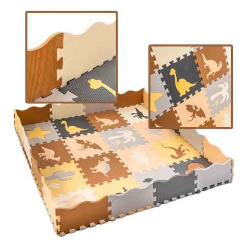 Mata edukacyjna piankowa puzzle kojec brązowa 143 x 143 cm 36 elementów Mata edukacyjna piankowa puzzle kojec brązowa 143 x 143 cm 36 elementów