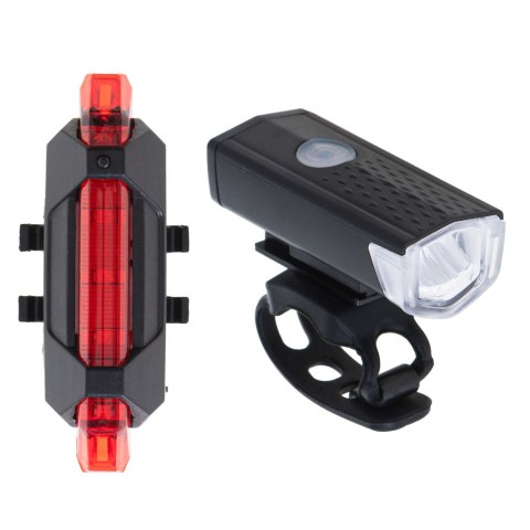 RALLEX Lampka rowerowa LED zestaw tył-przód na rower kierownicę USB RALLEX Lampka rowerowa LED zestaw tył-przód na rower kierownicę USB