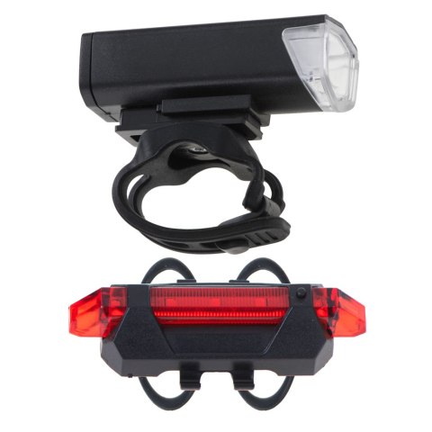 RALLEX Lampka rowerowa LED zestaw tył-przód na rower kierownicę USB RALLEX Lampka rowerowa LED zestaw tył-przód na rower kierownicę USB