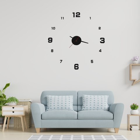 Zegar Ścienny DIY naklejany regulowany czarny 4 duże cyfry Zegar Ścienny DIY naklejany regulowany czarny 4 duże cyfry