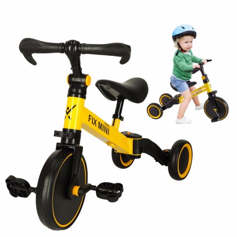 Rowerek Trike Fix Mini biegowy trójkołowy 3w1 z pedałami żółty Rowerek Trike Fix Mini biegowy trójkołowy 3w1 z pedałami żółty