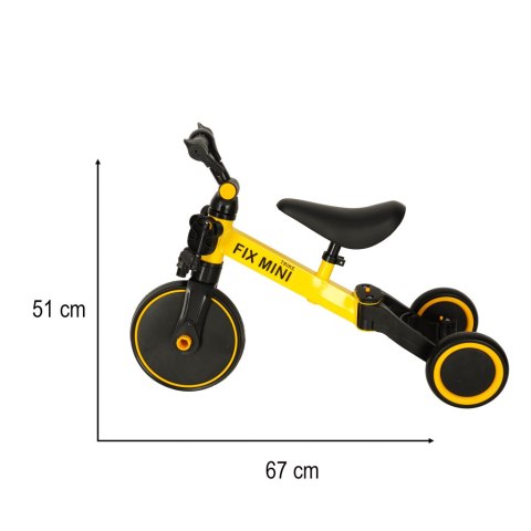 Rowerek Trike Fix Mini biegowy trójkołowy 3w1 z pedałami żółty Rowerek Trike Fix Mini biegowy trójkołowy 3w1 z pedałami żółty