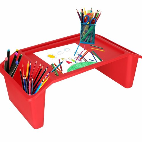 Stolik pod laptopa z organizerem czerwony Stolik pod laptopa z organizerem czerwony