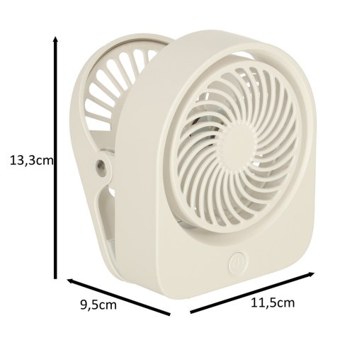 Wentylator wiatrak biurkowy bezprzewodowy USB 11,5 cm biały Wentylator wiatrak biurkowy bezprzewodowy USB 11,5 cm biały