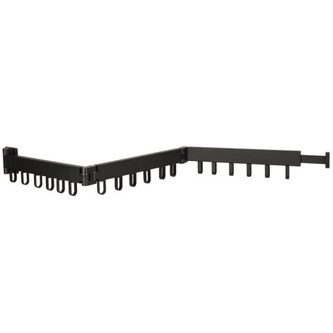 Suszarka na pranie wieszak ścienny składany teleskopowy czarny 123cm Suszarka na pranie wieszak ścienny składany teleskopowy czarny 123cm