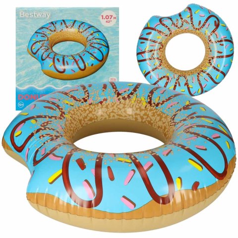 Kółko do pływania dmuchane BESTWAY 36118 donut niebieskie 107cm Kółko do pływania dmuchane BESTWAY 36118 donut niebieskie 107cm