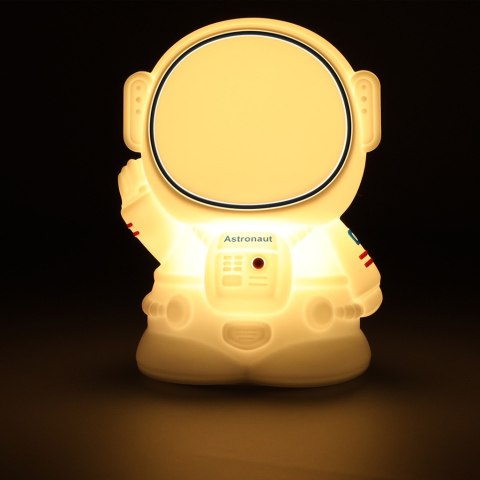 Lampka nocna dla dzieci silikonowa 8 LED USB biała astronauta Lampka nocna dla dzieci silikonowa 8 LED USB biała astronauta