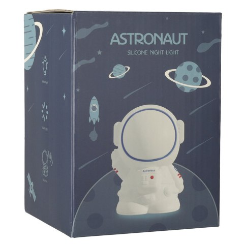 Lampka nocna dla dzieci silikonowa 8 LED USB biała astronauta Lampka nocna dla dzieci silikonowa 8 LED USB biała astronauta