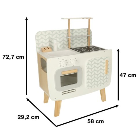 Kuchnia dla dzieci drewniana MDF LULILO RETRO akcesoria 73cm Kuchnia dla dzieci drewniana MDF LULILO RETRO akcesoria 73cm